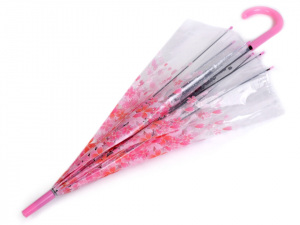 Dámský průhledný vystřelovací deštník