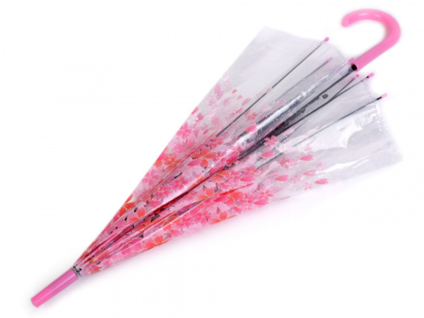 Dámský průhledný vystřelovací deštník