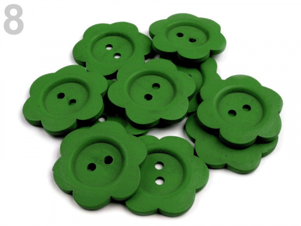 Dřevěný dekorační knoflík květ