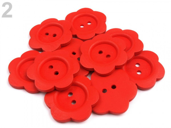 Dřevěný dekorační knoflík květ