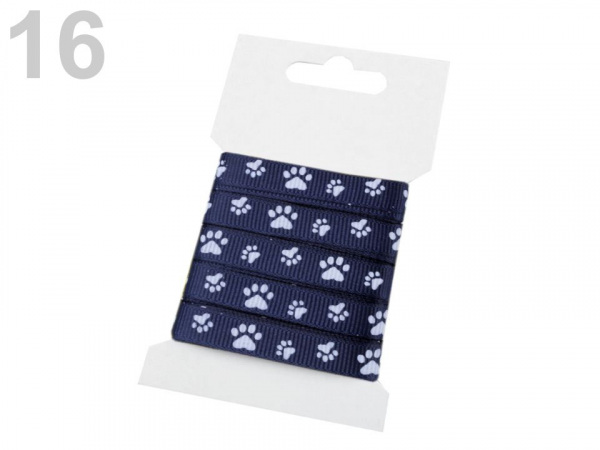 Rypsová stuha potisk tlapky šíře 10 mm