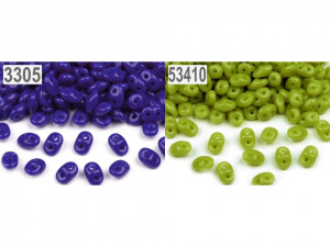 Dvoudírkový rokajl Matubo SuperDuo neprůhledný 2,5x5 mm