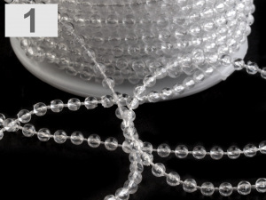 Korálky na šňůře Ø3 mm transparent