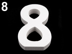 3D dekorace číslice, otazník, vykřičník výška 8 cm