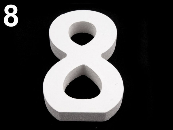 3D dekorace číslice, otazník, vykřičník výška 8 cm