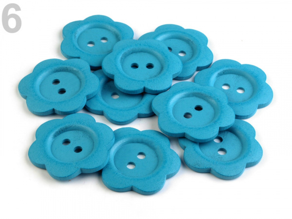 Dřevěný dekorační knoflík květ