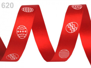 Velikonoční saténová stuha vajíčka šíře 15 mm