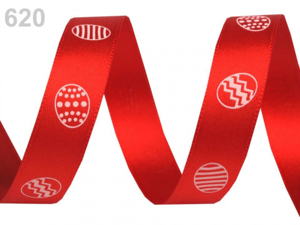 Velikonoční saténová stuha vajíčka šíře 15 mm