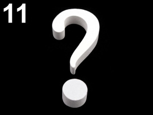 3D dekorace číslice, otazník, vykřičník výška 8 cm