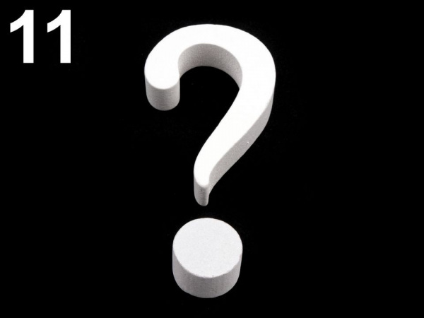 3D dekorace číslice, otazník, vykřičník výška 8 cm