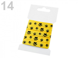 Rypsová stuha potisk tlapky šíře 10 mm