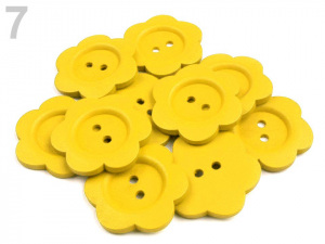 Dřevěný dekorační knoflík květ