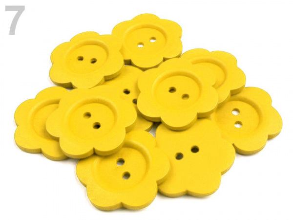 Dřevěný dekorační knoflík květ