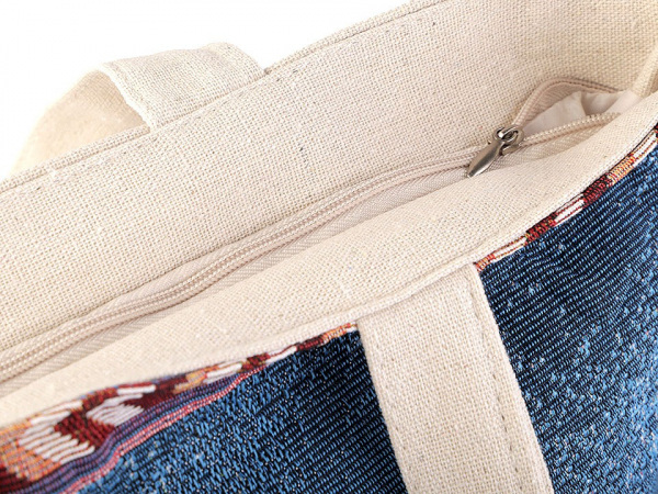 Lněná taška kočka, liška, sova 43x44 cm