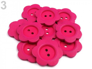 Dřevěný dekorační knoflík květ