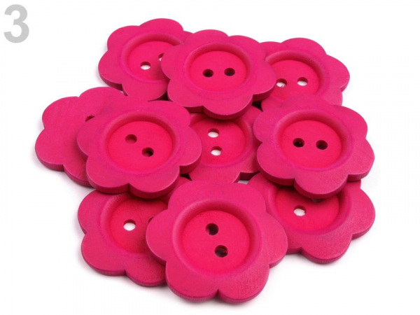 Dřevěný dekorační knoflík květ