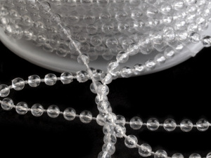 Korálky na šňůře Ø3 mm transparent