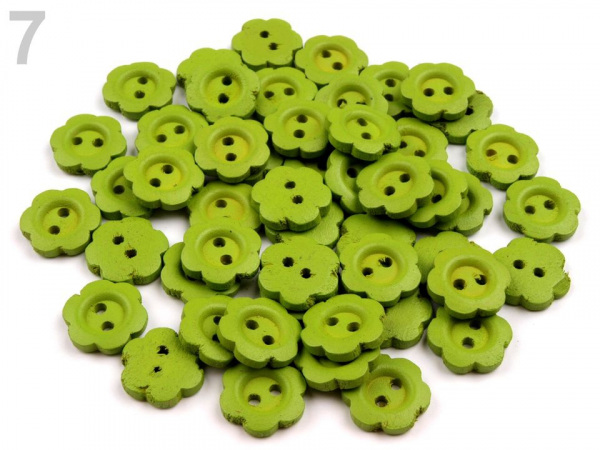 Dřevěný dekorační knoflík květ