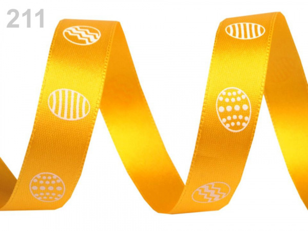 Velikonoční saténová stuha vajíčka šíře 15 mm