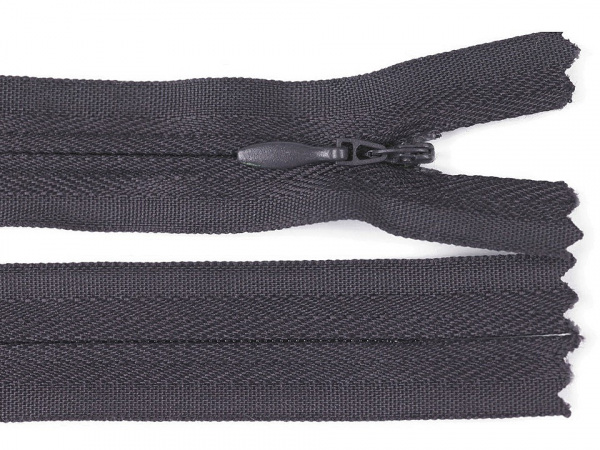 Spirálový zip skrytý šíře 3 mm délka 40 cm