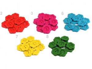 Dřevěný dekorační knoflík květ