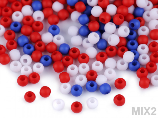 Plastové korálky matné Ø4 mm