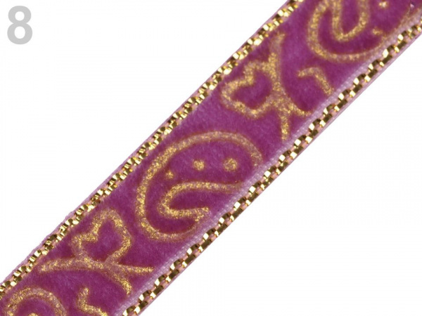 Sametová stuha šíře 10 mm s lurexem