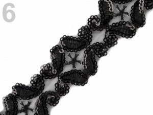 Flitrový prýmek šíře 30 mm na monofilu