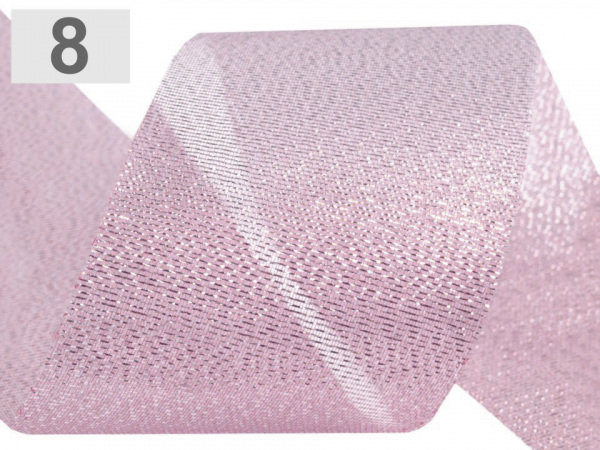 Vánoční řezaná stuha s lurexem šíře 50 mm