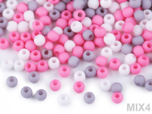 Plastové korálky matné Ø4 mm