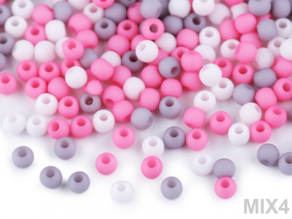 Plastové korálky matné Ø4 mm