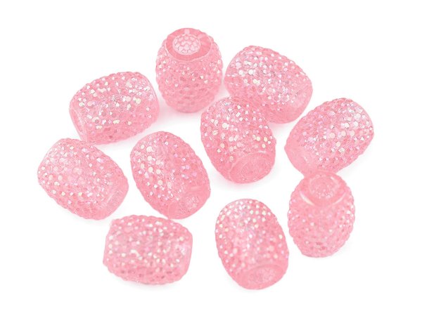 Plastové korálky s velkým průvlekem 13x15 mm