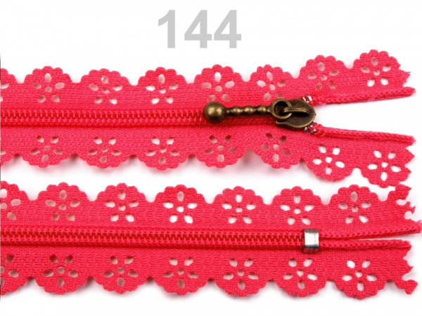 Spirálový zip šíře 3 mm délka 18 cm krajkový autolock