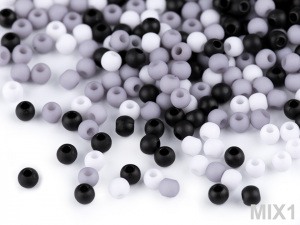 Plastové korálky matné Ø4 mm