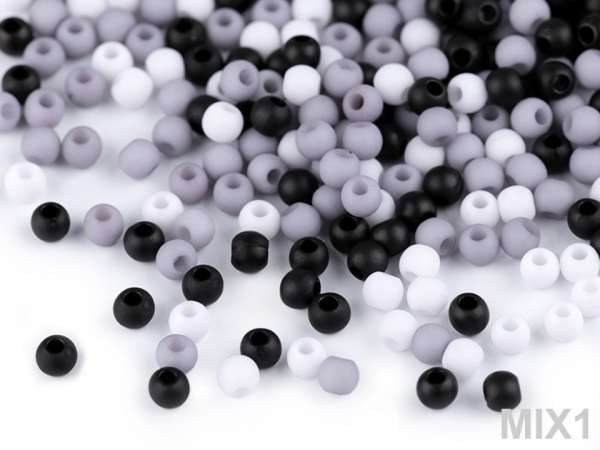 Plastové korálky matné Ø4 mm