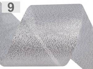 Vánoční řezaná stuha s lurexem šíře 50 mm