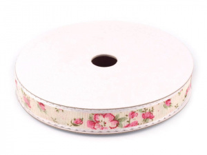 Rypsová stuha květy šíře 15 mm