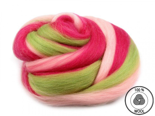 Melírované ovčí rouno 20 g česané