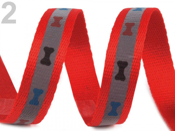 Popruh šíře 20 mm s reflexním potiskem