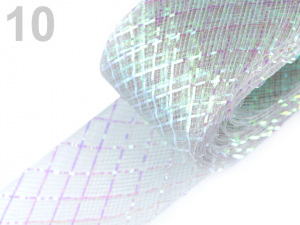 Modistická krinolína na vyztužení šatů a výrobu fascinátorů šíře 4 cm s lurexem