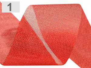 Vánoční řezaná stuha s lurexem šíře 50 mm