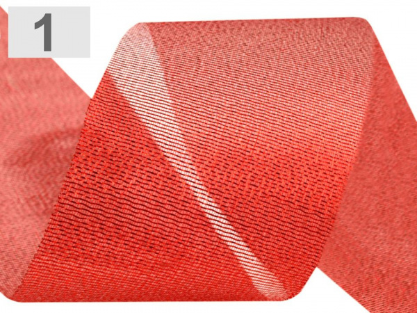 Vánoční řezaná stuha s lurexem šíře 50 mm