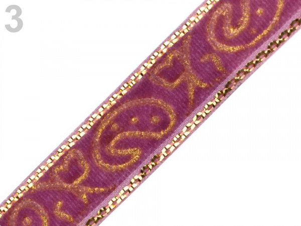 Sametová stuha šíře 10 mm s lurexem
