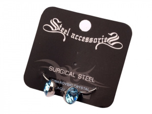 Náušnice Tribal ESSW01 z chirurgické oceli s krystalem Swarovski