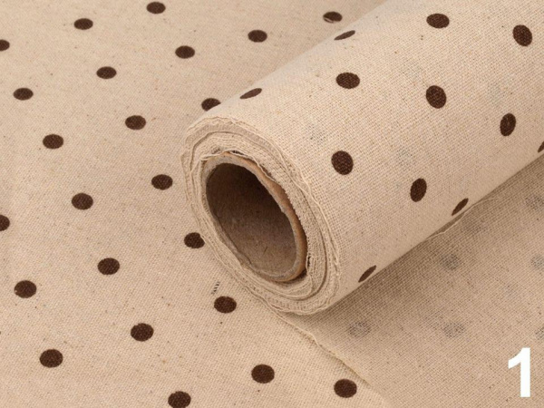Dekorační látka šíře 36 cm puntíky