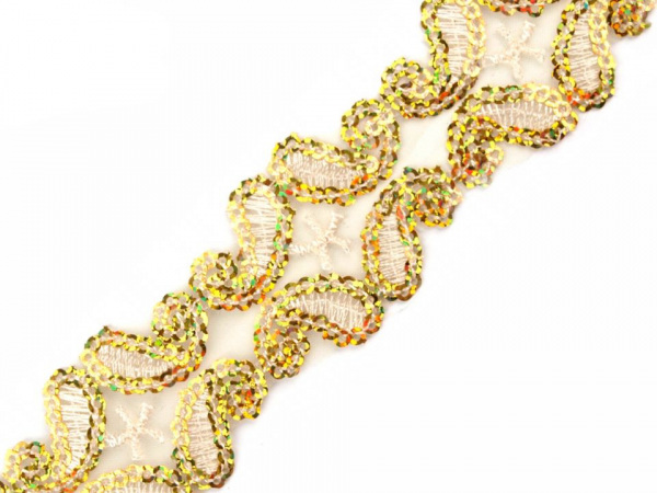 Flitrový prýmek šíře 30 mm na monofilu