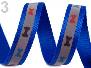 Popruh šíře 20 mm s reflexním potiskem