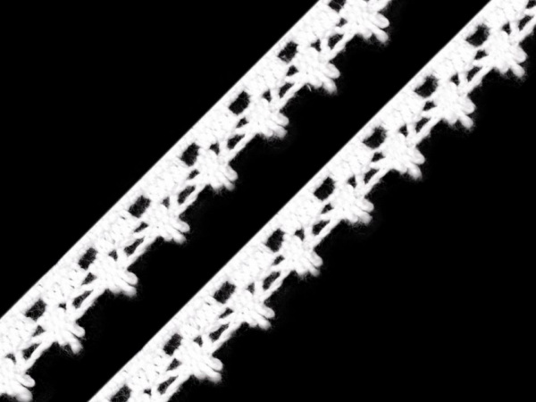 Bavlněná krajka šíře 12 mm paličkovaná