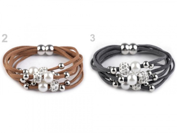 Náramek s korálky víceřadý