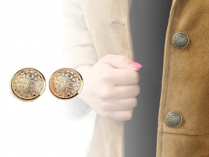 Kovový knoflík filigrán velikost 34", 36"